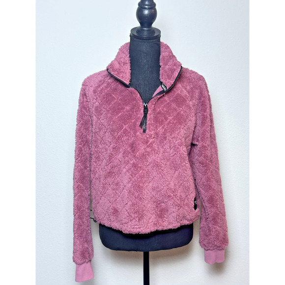 Calvin Klein Performance Fleece Fall Pullover Quarter Zip Pullover Burgundy - Picture 6 of 16